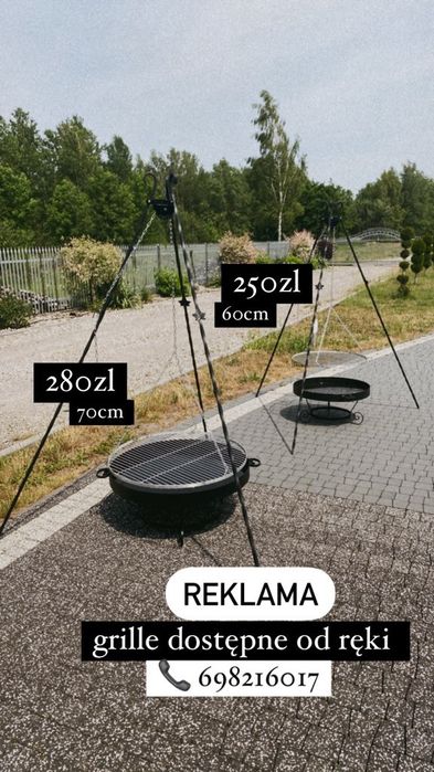 Grill trójnóg ruszto 60cm