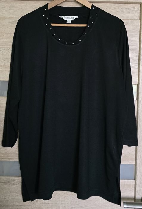 Bluzka czerń kryształki 46 / 48 Donna Lisa