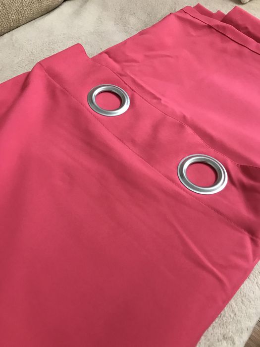 Zasłony do salonu  - 6 sztuk kolorach fuksji i musztardowym