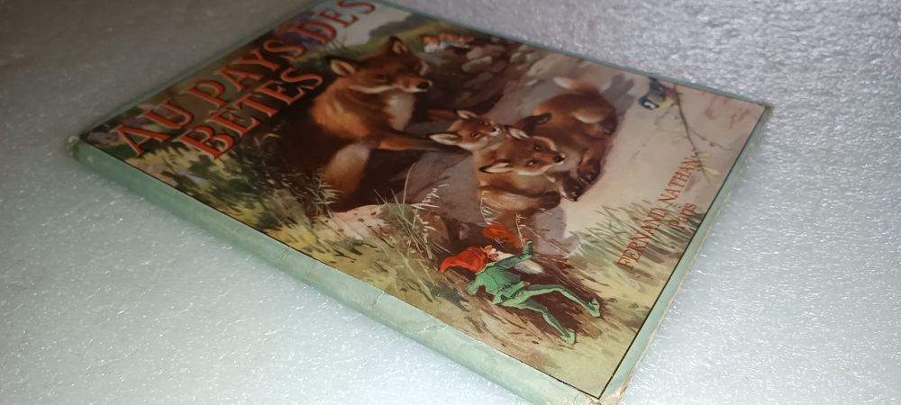 Livro antigo Au pays des bêtes anos 50 edição belga
