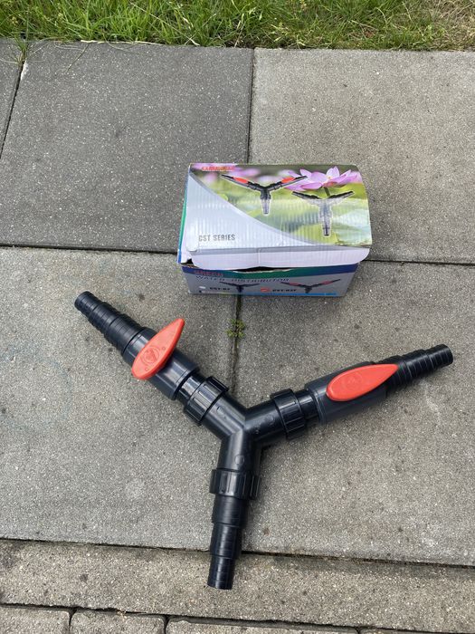 Trójnik ogrodowy basenowy z zaworami kulowymi