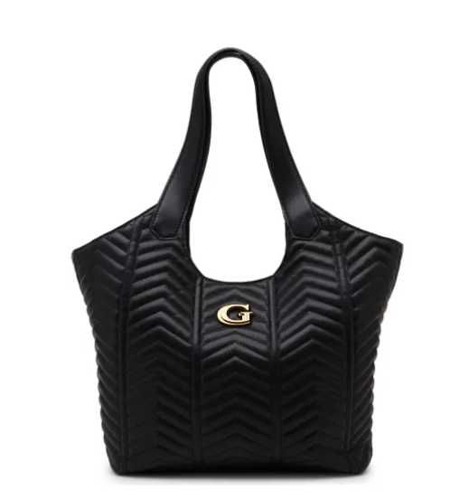 Guess - Shopperka LOVIDE TOTE czarna pikowana A4