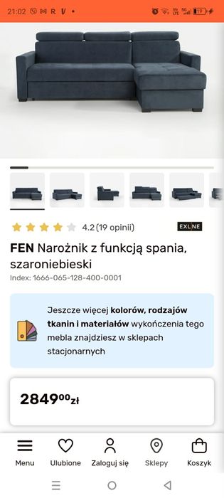 Narożnik z funkcją spania FEN *Agata Meble