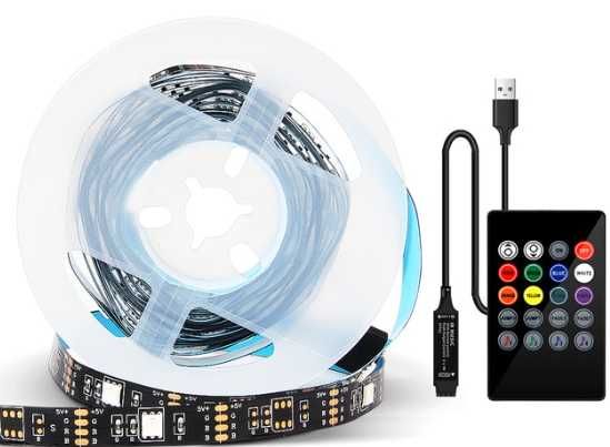 Fita Led USB controlo comando e musica