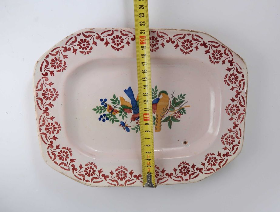 Travessa faiança antiga - Pássaros