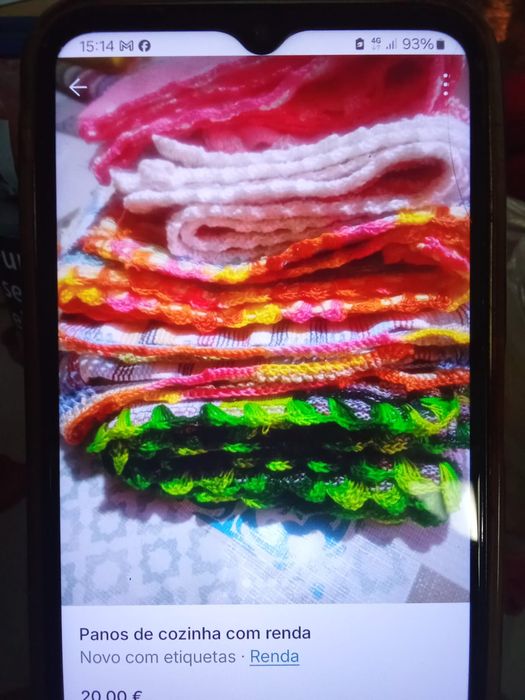 Panos de algodão com picô em renda 6 Panos 20€