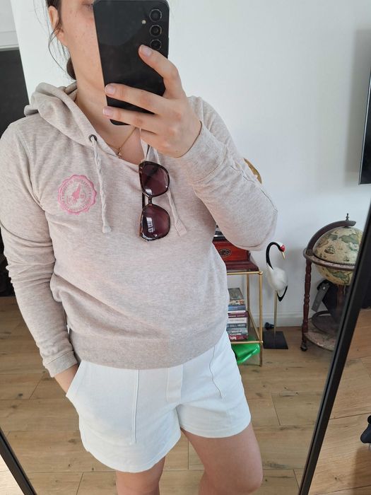 Bluza damska z kapturem beżowa wygodna Fishbone 38/M