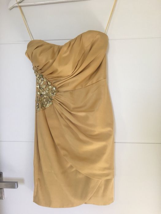 Sukienka karnawałowa, elegancka złota