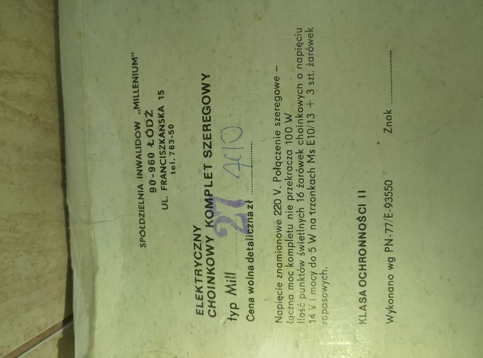 Lampki choinkowe PRL rok 1977