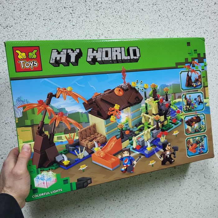 Лего Манкрафт конструктор будинок 436 деталей LED підсвічування lego