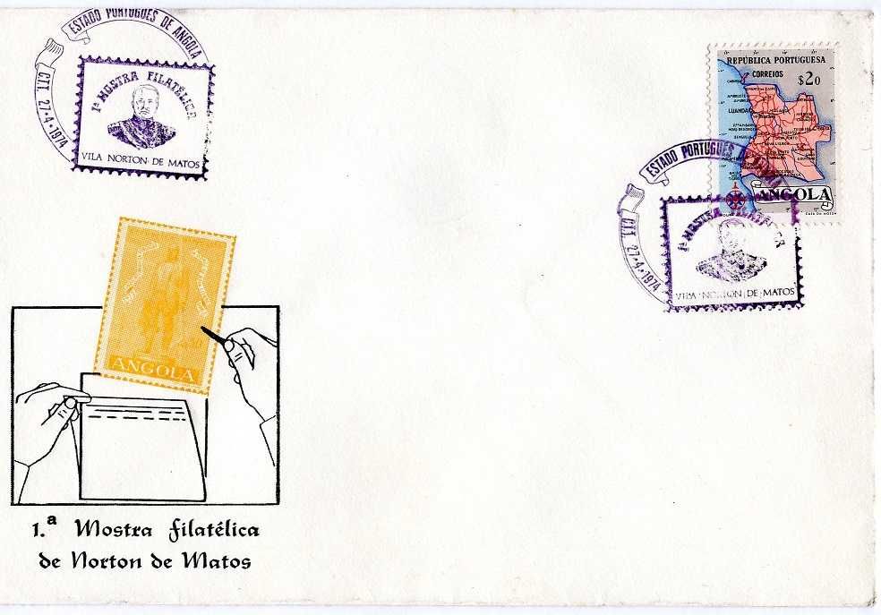 Angola - 1974Apr27 = 1st Philatelic Exhibition in Norton de Matos