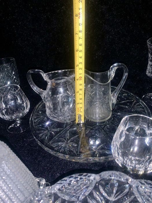 Ваза соусник бокалы коньячные подсвечник хрусталь