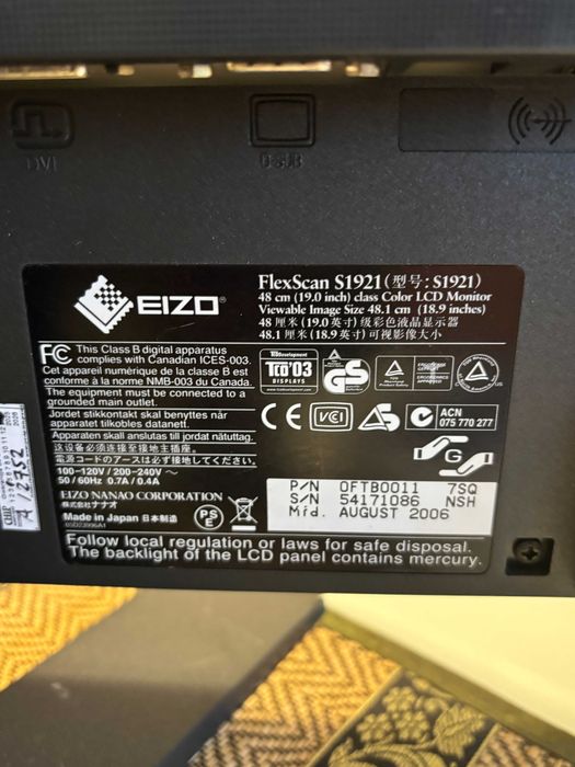 Monitor EIZO FlexScan S1921