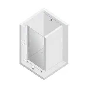 Kabina łazienkowa drzwi wnękowe New Soleo wahadłowe pojedyncze 90