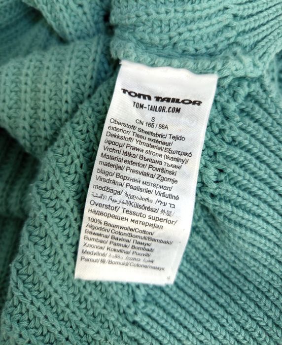 Bawełniany sweter damski jesienny zimowy zielony S