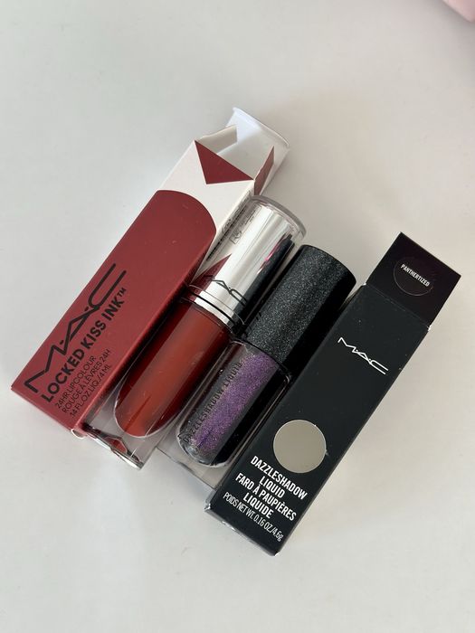 Zestaw pomadka locked kiss ink mac cosmetics cień do powiek płynny