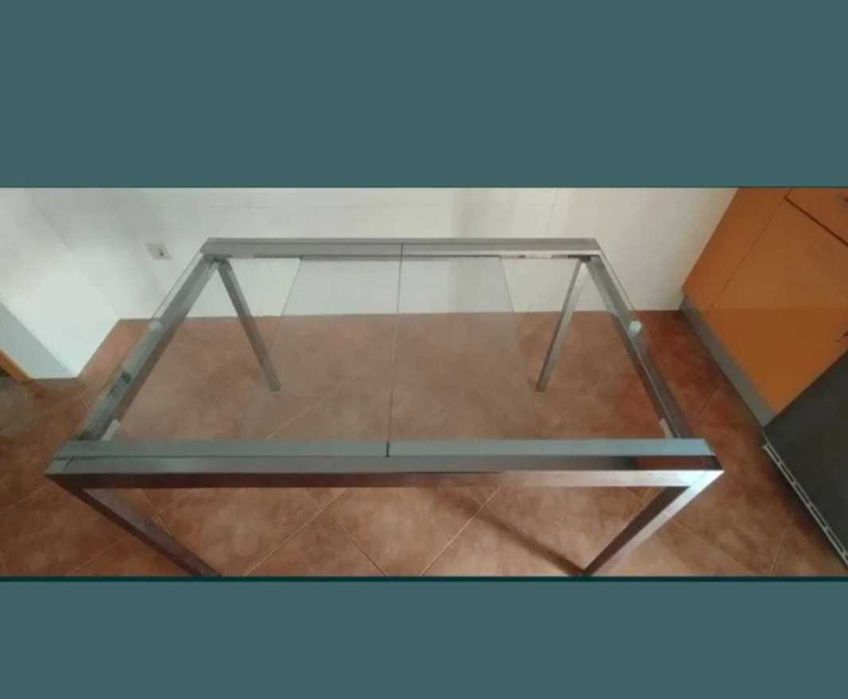 Mesa extensível de vidro