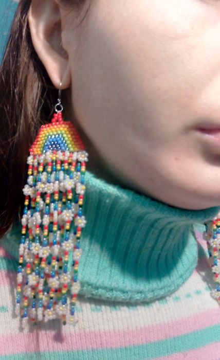 Сережки Веселка з ромашками