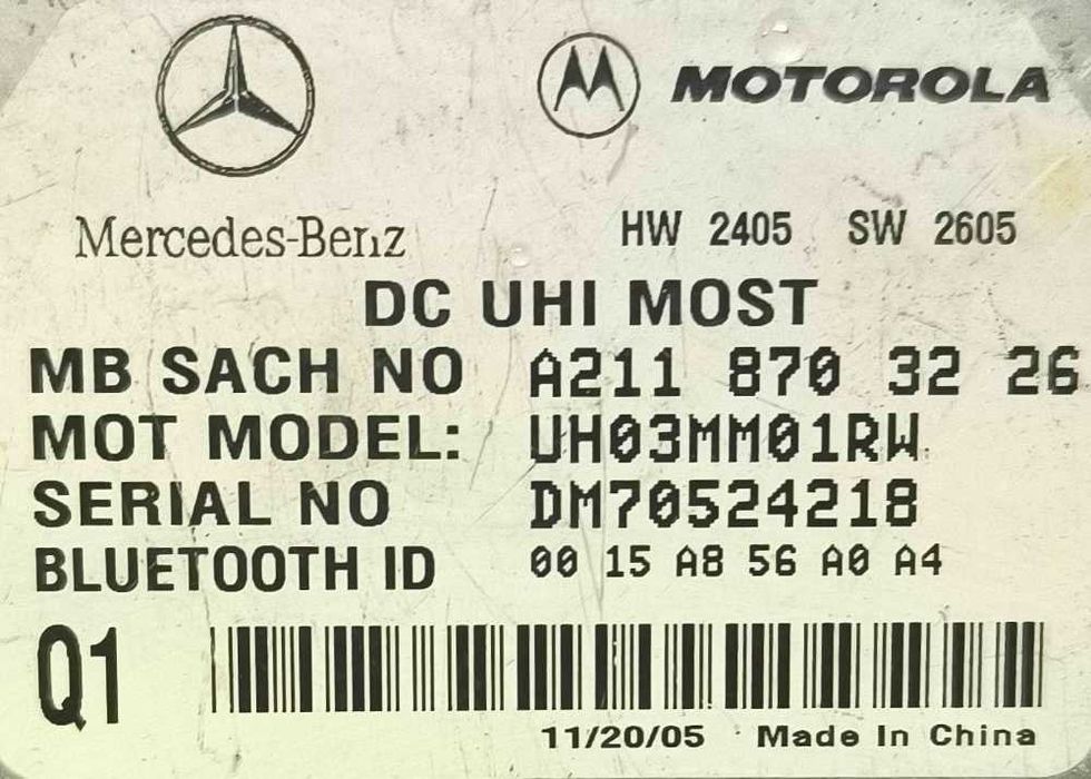 Módulo Bluetooth A2118703226 - MERCEDES-BENZ E-CLASS