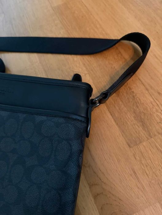 Coach Gotham Slim Crossbody Shoulder Bag in Signature Canvas (Charcoal BLack)