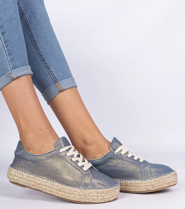 Niebieskie błyszczące espadryle Werkato