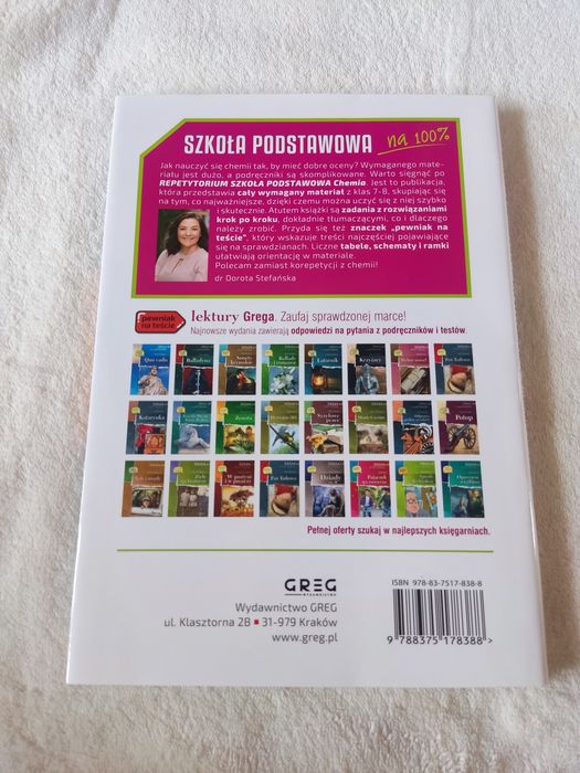 Repetytorium Chemia szkoła podstawowa Greg Nowa