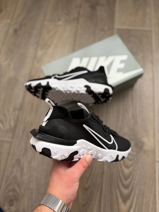 Кросівки Кроссовки Nike React Vision White Black WaterProof Белый Чёрный Білий Чорний Кросовки демісезон