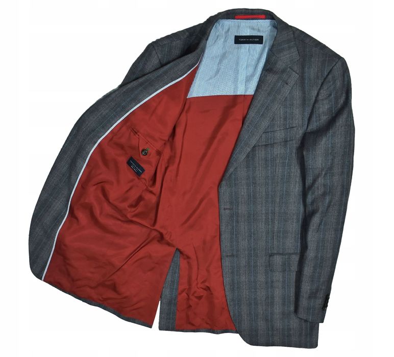 Tommy Hilfiger Szara Wełniana Marynarka Męska 98