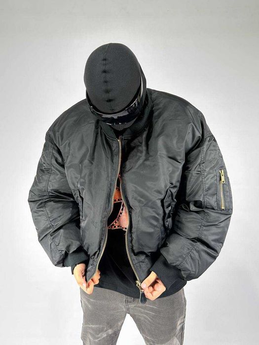 Project GR MA-1 бомбер черный двостороння куртка курточка чорний black