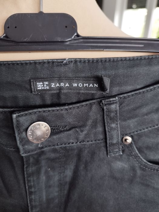 R.36 Zara czarne spodnie damskie jeansy wyprzedaż