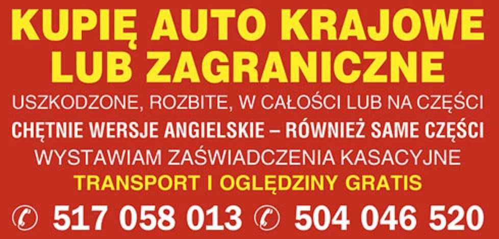SKUP AUT Samochodów Podlaskie Sprawnych uszkodzonych 5O361O319