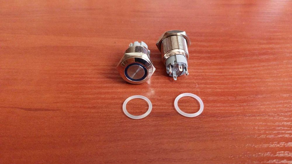 антивандальная кнопка с фиксацией синяя подсветка