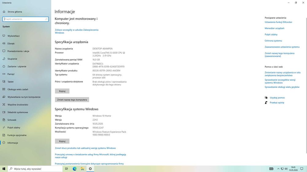 Komputer na sprzedaż, GTX 1060, Intel i5-6500, Windows 10