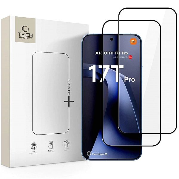Szkło Hartowane Tech-Protect Glass Fit+ 2-Pack Xiaomi 17T Pro Black