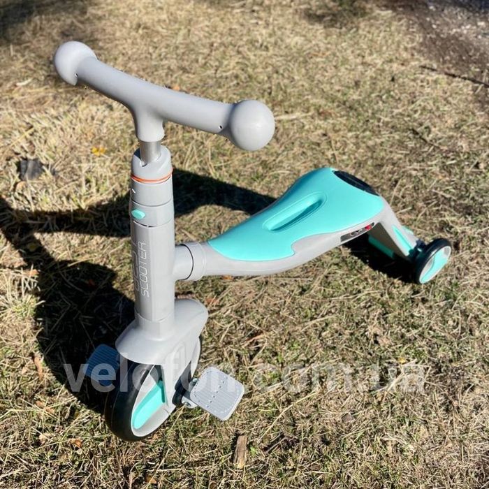 Самокат дитячий 3в1 Best Scooter, самокат-велобіг-велосипед, світло, 8 мелодій