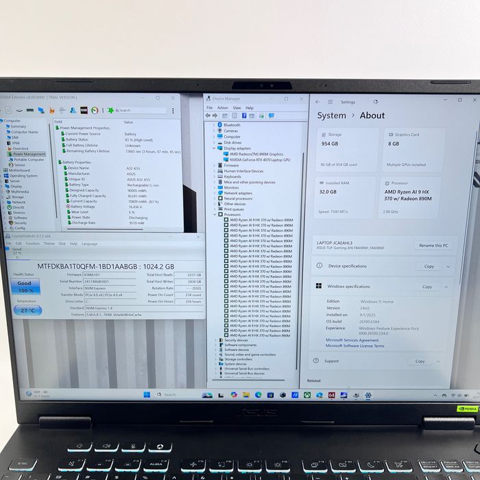 ASUS TUF Gaming A16 Ryzen AI 9 HX 370 RTX 4070 32GB 1TB SSD ГАРАНТІЯ