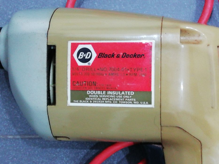 Black & Decker 1/4, Electric Drill, Mod. 7004, Vintage