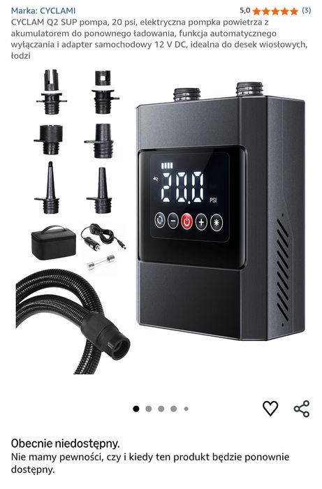 Pompka do SUP i nie tylko bateria, przewod 12V sam. Latarka LED