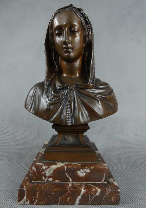 POPIERSIE Maryja BRĄZ marmur figura Matka Boża rzeźba