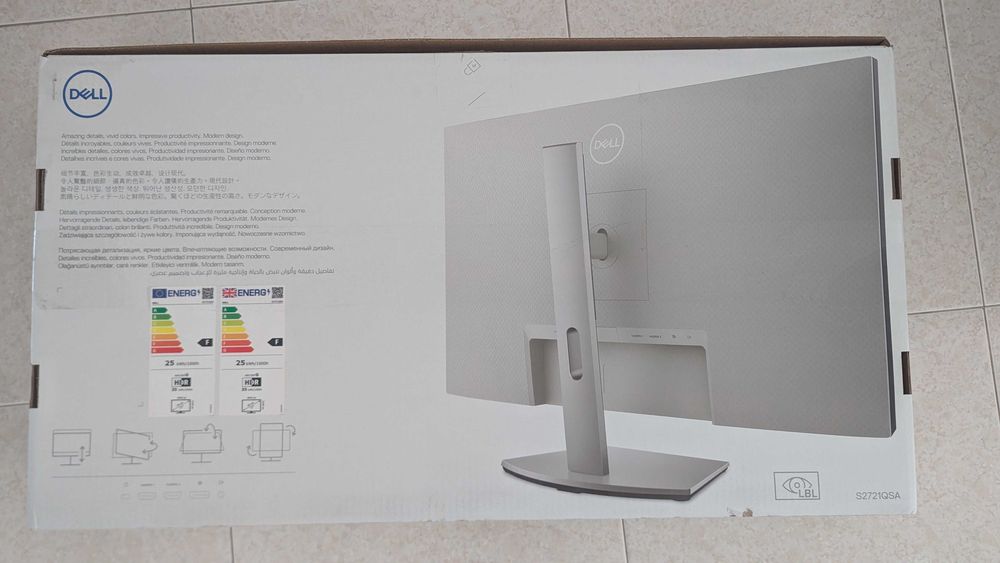 Monitor Dell S2721QSA 27" 4K UHD IPS — Estado Impecável / Completo