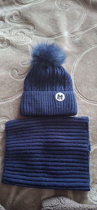 Дитяча шапка зимня + хомут, 48-50