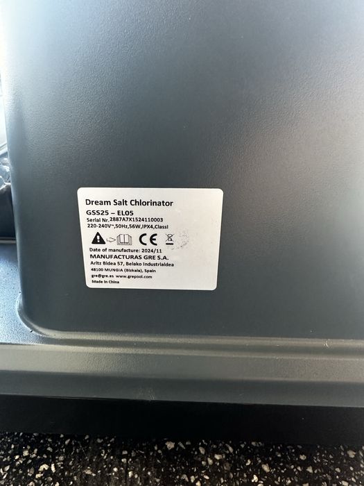 Colorador salino de piscina gre