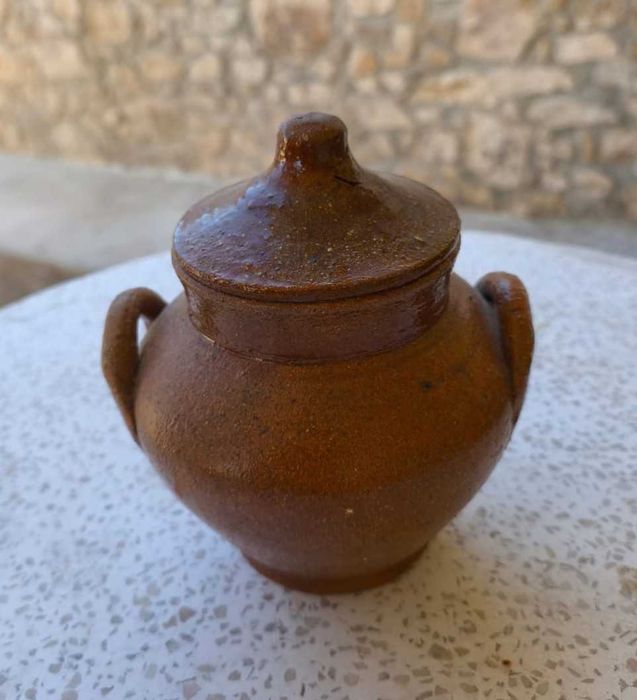 Antigo Pote de Barro Vidrado