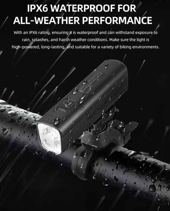 GACIRON KIWI 1200 BARDZO MOCNA Lampka Rowerowa NOWOSĆ z odcięciem BOX