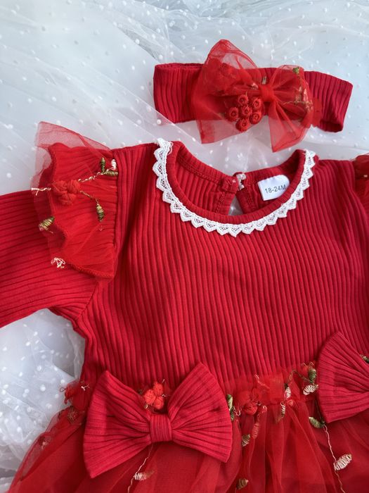 Плаття червоне дитяче на 1 рік 2 роки плаття платье красное детское