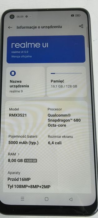 Realme 9  8gb ram/128 gb pamięci