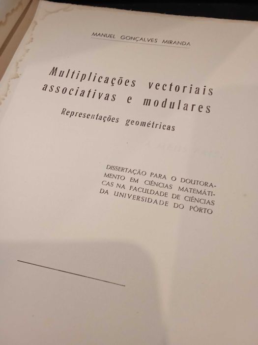 Multiplicações vectoriais associativas e modulares - Manuel G. Miranda