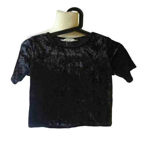 Bluzka Czarna H&M Oversize Welur 122 128 cm 6 8