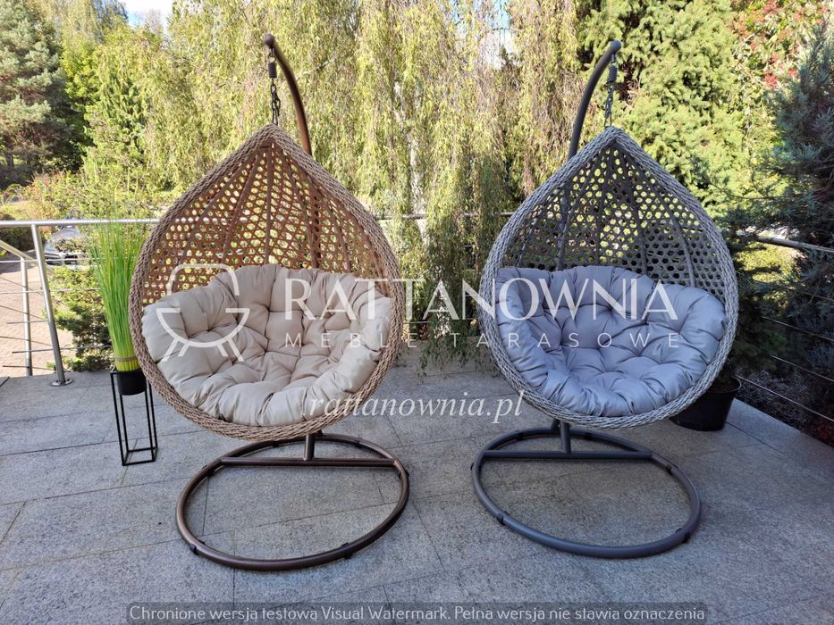 Fotel Wiszący XXL Kokon Ogrodowy/Tarasowy Bujany Huśtawka 3 Kolory!!