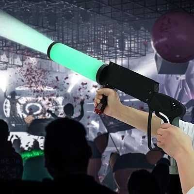 Pistola de CO2 LED para DJ, Palco e Eventos – Efeito Fonte de Fumo, Ideal para Clubes, Casamentos e Festas